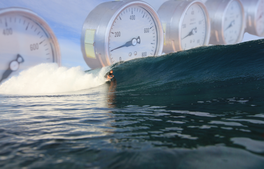 Graphic showcasing how flexible waves are made with pneumatic technology