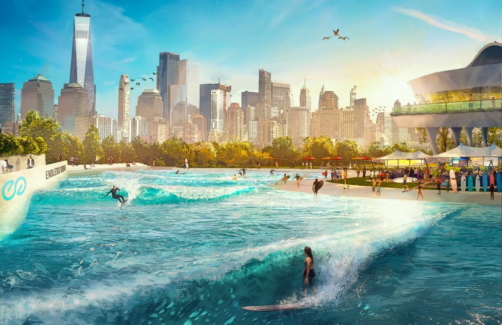 Artistic rendering of an Endless Surf wave pool