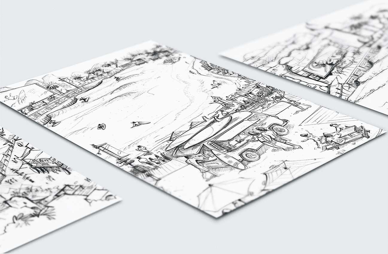 Designs and conceptualizations of a surf park and wave pool
